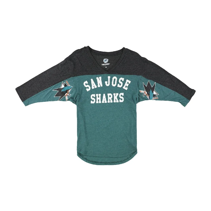 Hands High Womens San Jose Sharks Graphic T-Shirt, Blue, MediumBeaded T-Shirts