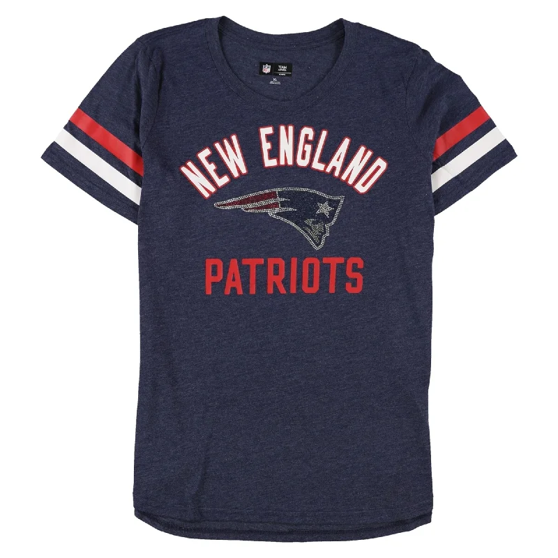 Nfl Womens Patriots Rhinestone Logo Embellished T-ShirtBand Merch T-Shirts