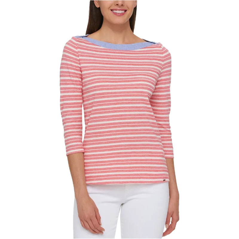 Tommy Hilfiger Womens Esme Basic T-Shirt, Pink, XX-LargeStudded T-Shirts