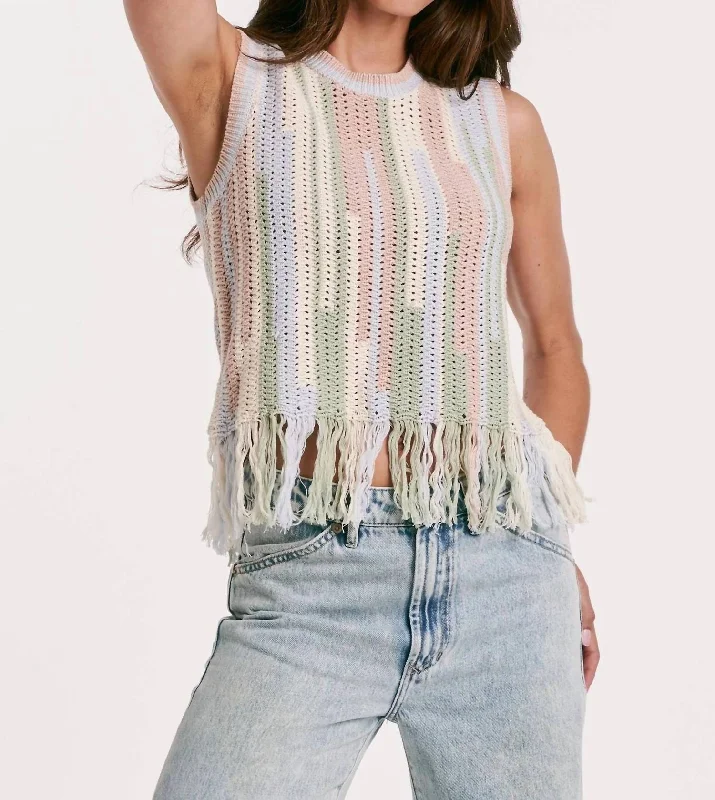 Brighton Fringe Tank Top In PastelCycling tank