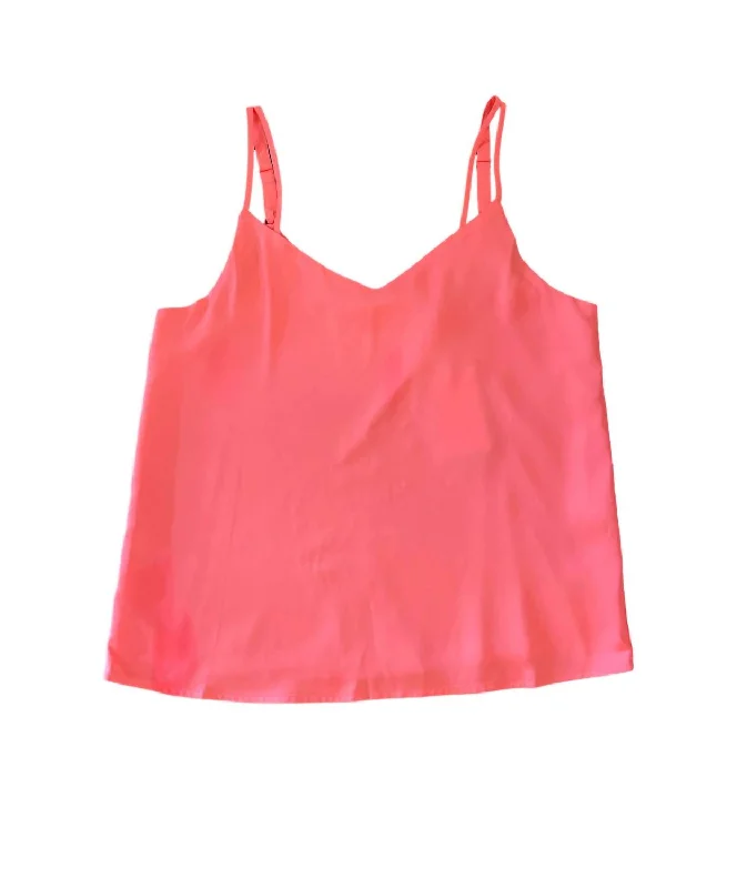 Double Strap Tank Top In SalmonAthletic tank