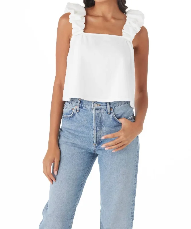 Dudley Tank In White DenimGym tank